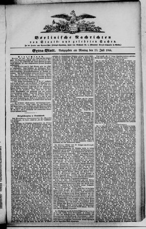 Berlinische Nachrichten von Staats- und gelehrten Sachen vom 23.07.1866
