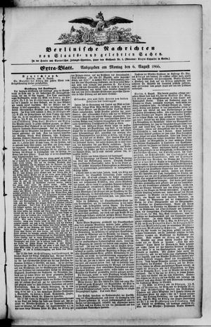 Berlinische Nachrichten von Staats- und gelehrten Sachen on Aug 6, 1866