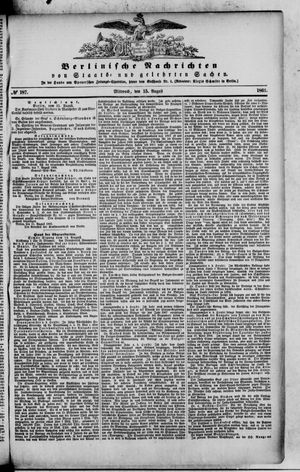 Berlinische Nachrichten von Staats- und gelehrten Sachen on Aug 15, 1866