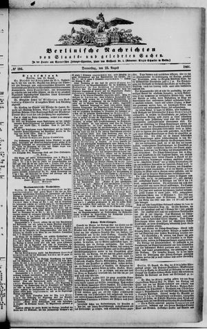 Berlinische Nachrichten von Staats- und gelehrten Sachen vom 23.08.1866