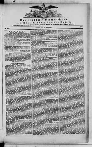 Berlinische Nachrichten von Staats- und gelehrten Sachen on Sep 2, 1866