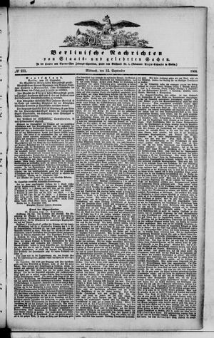 Berlinische Nachrichten von Staats- und gelehrten Sachen vom 12.09.1866