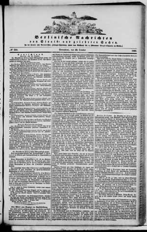 Berlinische Nachrichten von Staats- und gelehrten Sachen vom 20.10.1866