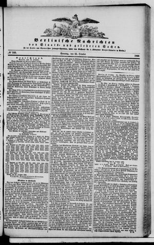 Berlinische Nachrichten von Staats- und gelehrten Sachen vom 21.10.1866