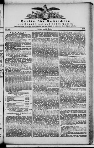 Berlinische Nachrichten von Staats- und gelehrten Sachen on Oct 26, 1866