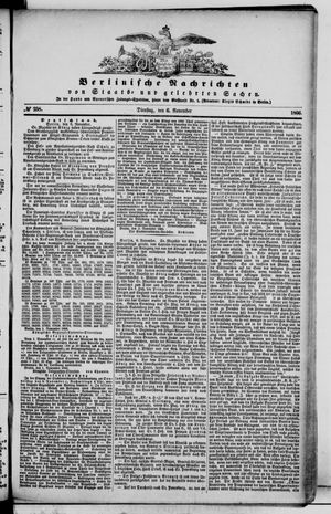 Berlinische Nachrichten von Staats- und gelehrten Sachen on Nov 6, 1866