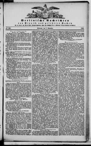 Berlinische Nachrichten von Staats- und gelehrten Sachen vom 07.11.1866