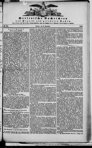 Berlinische Nachrichten von Staats- und gelehrten Sachen vom 09.11.1866