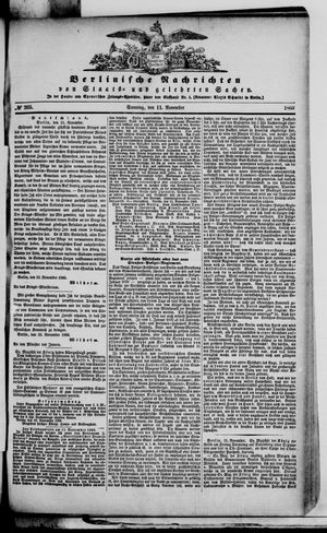 Berlinische Nachrichten von Staats- und gelehrten Sachen vom 11.11.1866