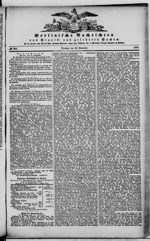 Berlinische Nachrichten von Staats- und gelehrten Sachen vom 13.11.1866