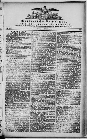 Berlinische Nachrichten von Staats- und gelehrten Sachen on Nov 16, 1866