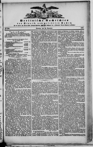 Berlinische Nachrichten von Staats- und gelehrten Sachen vom 18.11.1866