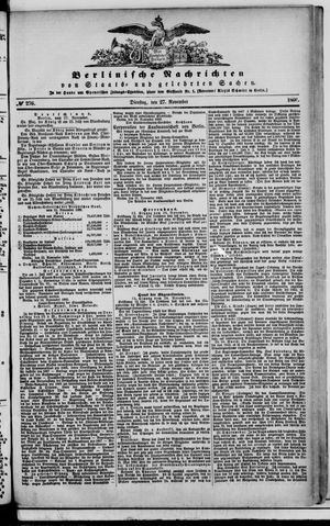 Berlinische Nachrichten von Staats- und gelehrten Sachen vom 27.11.1866