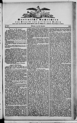 Berlinische Nachrichten von Staats- und gelehrten Sachen vom 28.11.1866