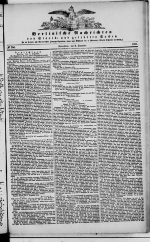 Berlinische Nachrichten von Staats- und gelehrten Sachen vom 08.12.1866