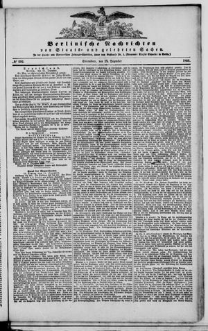 Berlinische Nachrichten von Staats- und gelehrten Sachen vom 15.12.1866