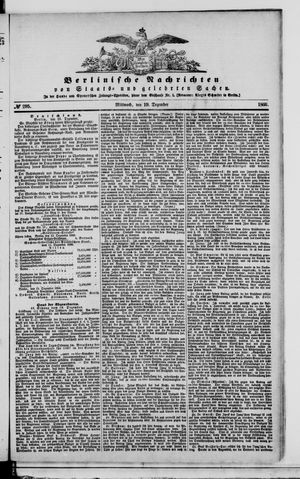 Berlinische Nachrichten von Staats- und gelehrten Sachen vom 19.12.1866