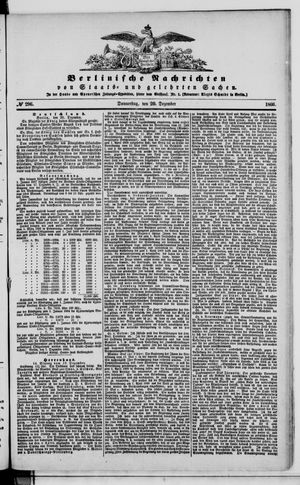 Berlinische Nachrichten von Staats- und gelehrten Sachen vom 20.12.1866
