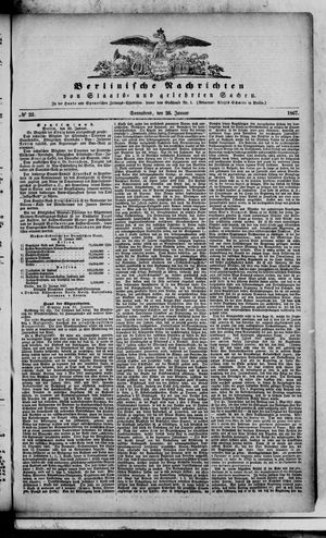 Berlinische Nachrichten von Staats- und gelehrten Sachen vom 26.01.1867