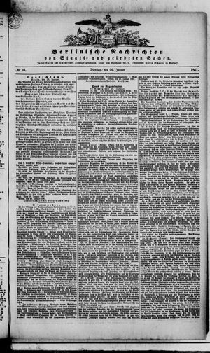Berlinische Nachrichten von Staats- und gelehrten Sachen vom 29.01.1867