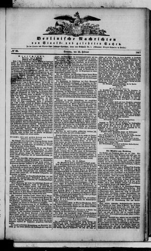 Berlinische Nachrichten von Staats- und gelehrten Sachen vom 10.02.1867