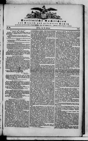Berlinische Nachrichten von Staats- und gelehrten Sachen vom 15.02.1867