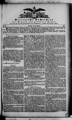 Berlinische Nachrichten von Staats- und gelehrten Sachen vom 24.02.1867