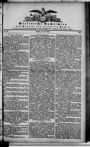 Berlinische Nachrichten von Staats- und gelehrten Sachen vom 26.03.1867