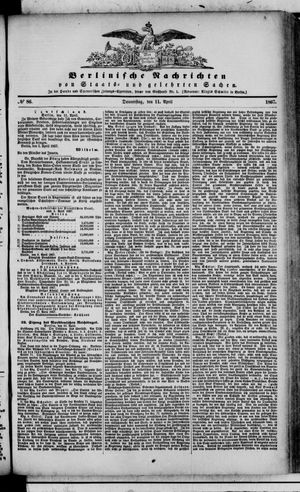 Berlinische Nachrichten von Staats- und gelehrten Sachen vom 11.04.1867