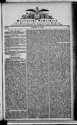 Berlinische Nachrichten von Staats- und gelehrten Sachen vom 09.05.1867