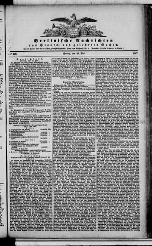 Berlinische Nachrichten von Staats- und gelehrten Sachen on May 10, 1867