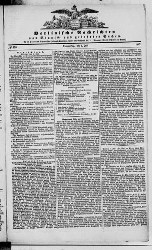 Berlinische Nachrichten von Staats- und gelehrten Sachen vom 04.07.1867