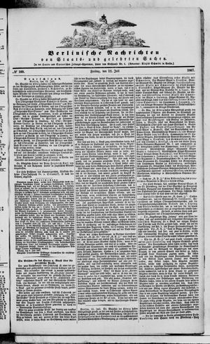 Berlinische Nachrichten von Staats- und gelehrten Sachen vom 12.07.1867