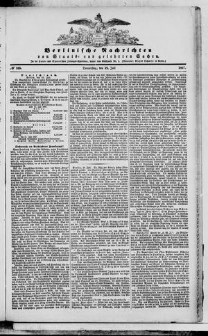 Berlinische Nachrichten von Staats- und gelehrten Sachen vom 18.07.1867