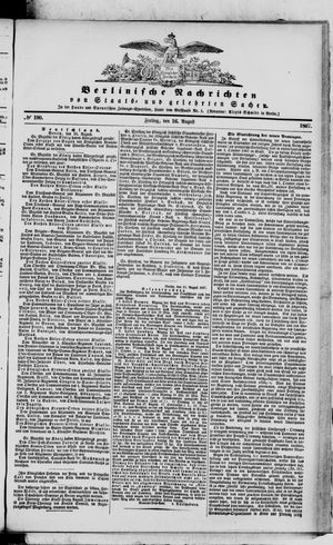 Berlinische Nachrichten von Staats- und gelehrten Sachen vom 16.08.1867