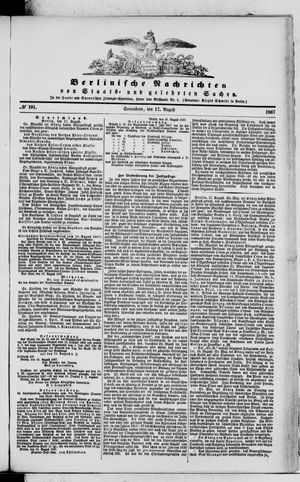 Berlinische Nachrichten von Staats- und gelehrten Sachen vom 17.08.1867