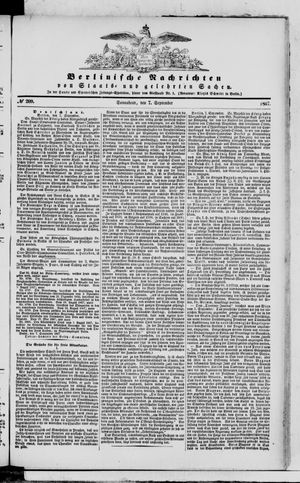 Berlinische Nachrichten von Staats- und gelehrten Sachen vom 07.09.1867