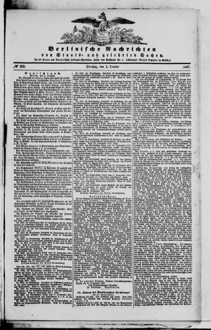 Berlinische Nachrichten von Staats- und gelehrten Sachen vom 01.10.1867