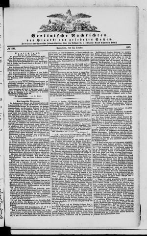 Berlinische Nachrichten von Staats- und gelehrten Sachen on Oct 12, 1867