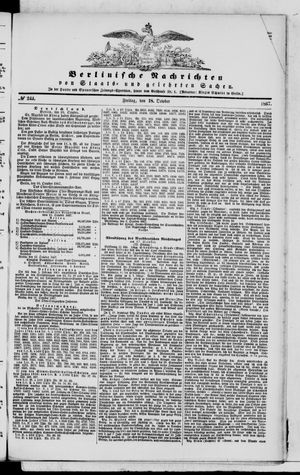 Berlinische Nachrichten von Staats- und gelehrten Sachen vom 18.10.1867