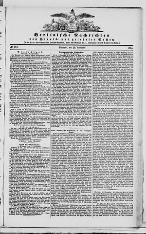 Berlinische Nachrichten von Staats- und gelehrten Sachen vom 20.11.1867