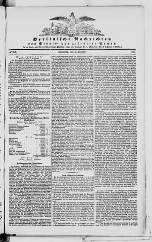 Berlinische Nachrichten von Staats- und gelehrten Sachen vom 05.12.1867