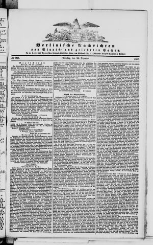 Berlinische Nachrichten von Staats- und gelehrten Sachen vom 10.12.1867
