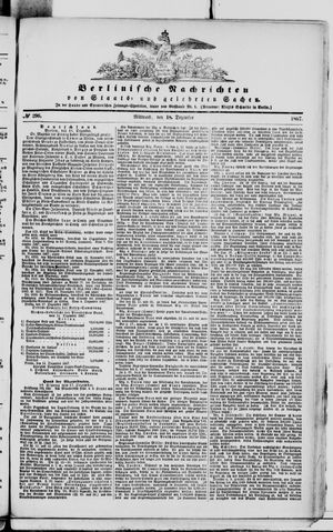 Berlinische Nachrichten von Staats- und gelehrten Sachen vom 18.12.1867