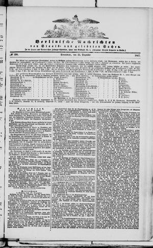 Berlinische Nachrichten von Staats- und gelehrten Sachen on Dec 21, 1867