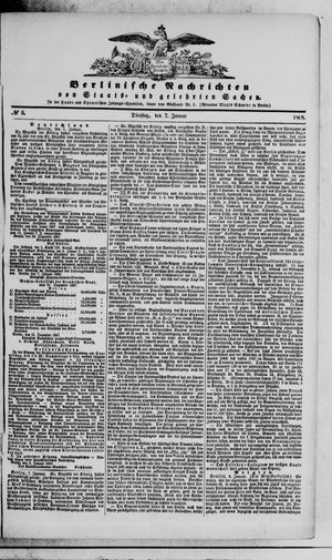 Berlinische Nachrichten von Staats- und gelehrten Sachen vom 07.01.1868