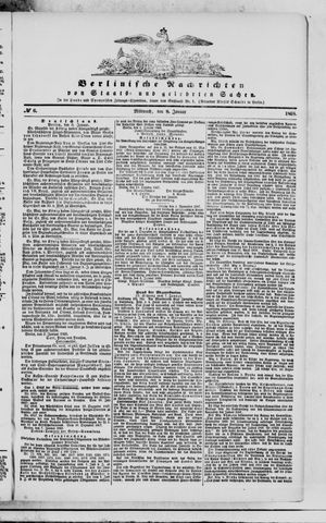 Berlinische Nachrichten von Staats- und gelehrten Sachen vom 08.01.1868