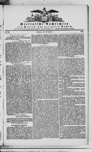 Berlinische Nachrichten von Staats- und gelehrten Sachen vom 12.01.1868