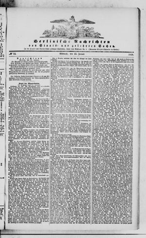 Berlinische Nachrichten von Staats- und gelehrten Sachen vom 15.01.1868