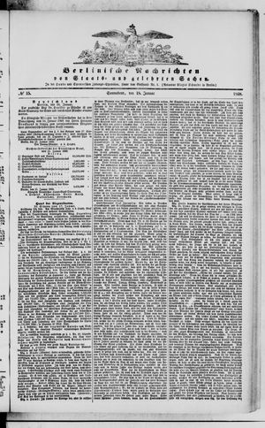 Berlinische Nachrichten von Staats- und gelehrten Sachen vom 18.01.1868